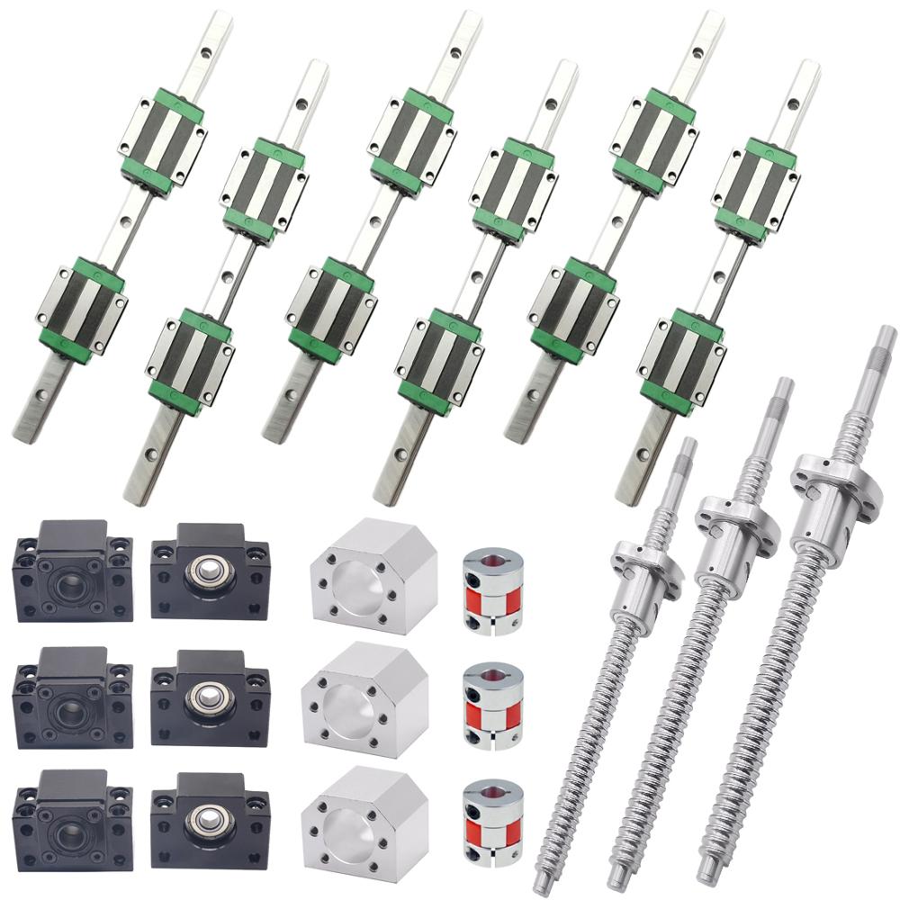 Hgr20 Linear Guide Rail Ballscrew Set - Kare Lineer Kılavuz Setleri HGR20-400/700/1000mm 3